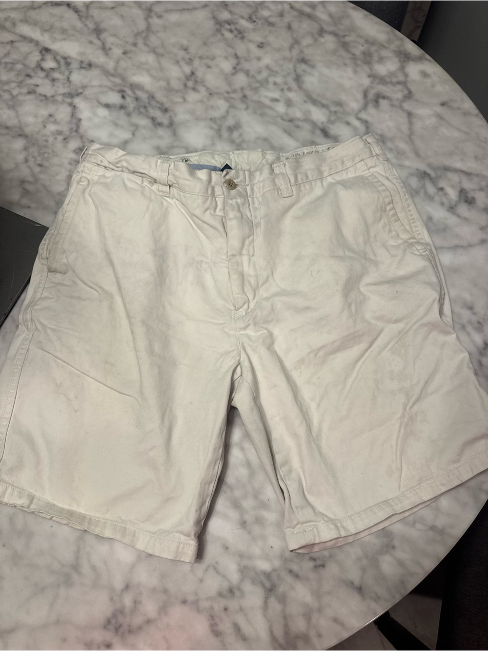 Polo by Ralph Lauren White Cotton Flat Front Shorts